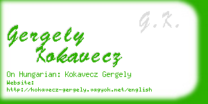 gergely kokavecz business card